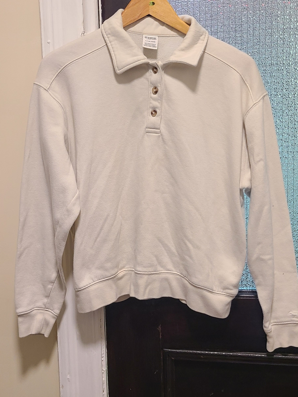 PINK Victoria's Secret Cream Button-Up Polo Pullover